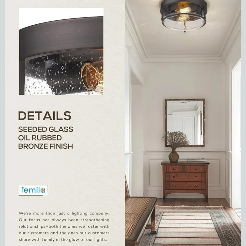 Rustic Farmhouse Industrial Oil Rubbed Bronze Light Fixture